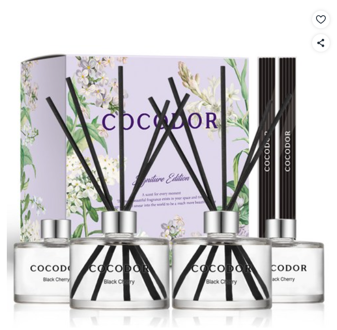 [쿠팡핫딜] 코코도르 퍼퓸 디퓨저, 블랙체리, 200ml, 4개 (16,720원/무료)